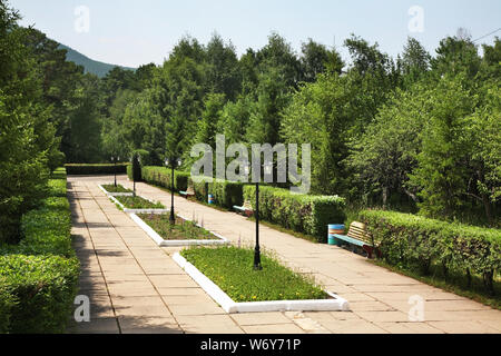 Park von Bergmann - Bergmann Ferienhaus Karkaralinsk. Karaganda Oblast. Kasachstan Stockfoto