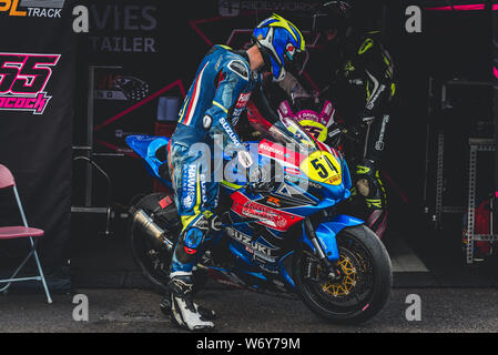 BSB britische Super Bike wm Motorrad Racing Thruxton Thruxton, in der Nähe von Andover Hampshire England Stockfoto