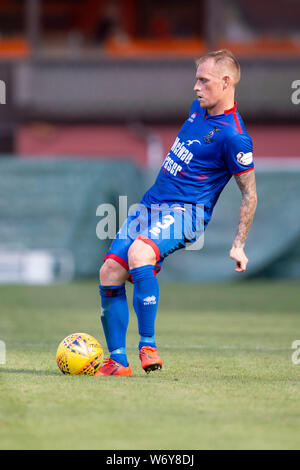 3. Aug. 2019, Tannadice Park, Dundee, Schottland, Ladbrokes Meisterschaft Fußball, Dundee United gegen Inverness Caledonian Thistle; Carl Tremarco von Inverness Caledonian Thistle Stockfoto