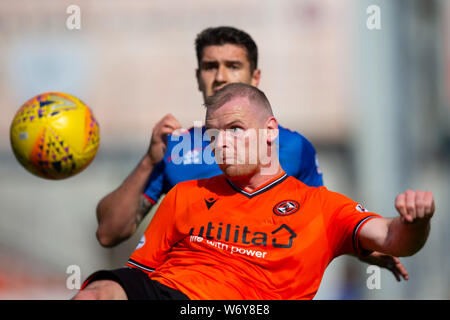 3. Aug. 2019, Tannadice Park, Dundee, Schottland, Ladbrokes Meisterschaft Fußball, Dundee United gegen Inverness Caledonian Thistle; Mark Connolly von Dundee United Stockfoto