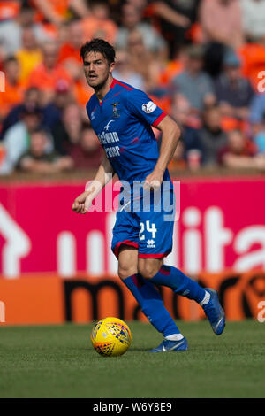 3. Aug. 2019, Tannadice Park, Dundee, Schottland, Ladbrokes Meisterschaft Fußball, Dundee United gegen Inverness Caledonian Thistle; Charlie Trafford von Inverness Caledonian Thistle Stockfoto