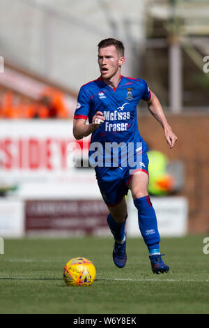 3. Aug. 2019, Tannadice Park, Dundee, Schottland, Ladbrokes Meisterschaft Fußball, Dundee United gegen Inverness Caledonian Thistle; Jamie McCart von Inverness Caledonian Thistle Stockfoto