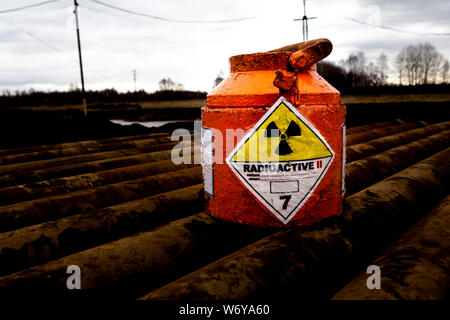 Gefahr. Strahlenbelastung grunge Zone Stockfoto