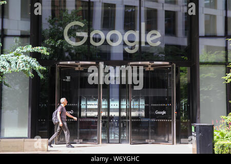 London, Großbritannien. 3 Aug, 2019. Google office in London, UK. Credit: Dinendra Haria/SOPA Images/ZUMA Draht/Alamy leben Nachrichten Stockfoto