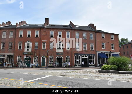 Sehenswürdigkeiten rund um Newburyport, Massachusetts entlang dem Merrimack River an der Boston North Shore Stockfoto