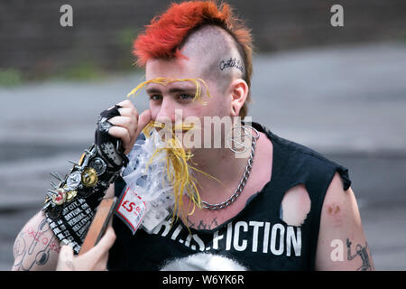 Blackpool, Lancashire, UK. 3. August 2019. Die fabelhafte Punk Rebellion Festival zurück in den Winter Gardens in Blackpool für ein Wochenende live Punk Rock Musik. Die Rebellion Festival, früher Urlaub in der Sonne und die VERGEUDETEN Festival ist ein britischer Punk Rock Festival 1996 zum ersten Mal statt. Diese offen für alle Veranstaltung zieht Tausende von Besuchern aus Übersee alle ihre Lieblings punk Musiker an einem Ort zu sehen. Credit: cernan Elias/Alamy leben Nachrichten Stockfoto