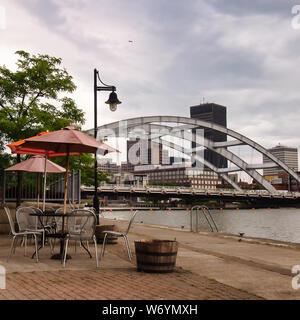 Cobb Hill Landing entlang der Genesee Riverway Trail in der Innenstadt von Rochester, New York Stockfoto