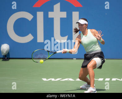 August 3, 2019: Jessica Pegula (USA) besiegte Anna Kalinskaya (RUS) 6-3, 3-6, 6-1, am CitiOpen gespielt bei Rock Creek Park Tennis Center in Washington, DC. © Leslie Billman/Tennisclix Credit: Cal Sport Media/Alamy leben Nachrichten Stockfoto