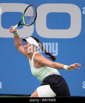 August 3, 2019: Jessica Pegula (USA) besiegte Anna Kalinskaya (RUS) 6-3, 3-6, 6-1, am CitiOpen gespielt bei Rock Creek Park Tennis Center in Washington, DC. © Leslie Billman/Tennisclix Credit: Cal Sport Media/Alamy leben Nachrichten Stockfoto