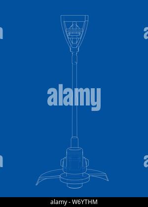 Umrisse Trimmer grass Cutter. Vektor Stock Vektor