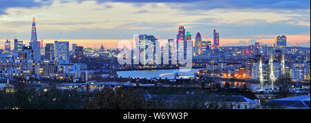 Auf der Spitze des Hügels im Greenwich Park London im Januar 2017 fotografiert. Stockfoto