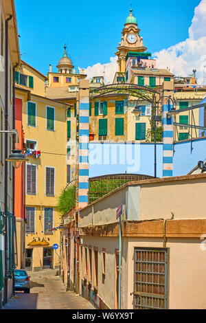 Blick über den zentralen Teil von Genua (Genova) Stadt, Ligurien, Italien Stockfoto