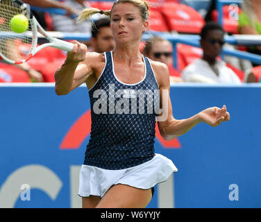 August 3, 2019: Camila Giorgi (ITA) besiegt Caty McNally (USA) 7-6, 6-2, am CitiOpen gespielt bei Rock Creek Park Tennis Center in Washington, DC. © Leslie Billman/Tennisclix/CSM Stockfoto