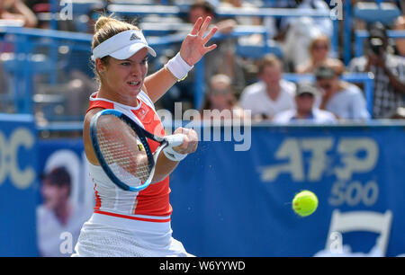 August 3, 2019: Caty McNally (USA) verliert an Camila Giorgi (ITA) 7-6, 6-2, am CitiOpen gespielt bei Rock Creek Park Tennis Center in Washington, DC. © Leslie Billman/Tennisclix/CSM Stockfoto