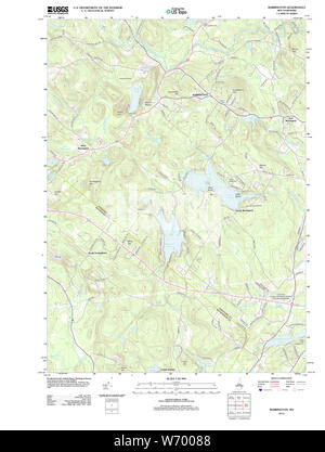 USGS TOPO Karte New-Hampshire NH Barrington 20120508 TM Wiederherstellung Stockfoto