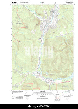 USGS TOPO Karte New-Hampshire NH Berlin 20120615 TM Wiederherstellung Stockfoto