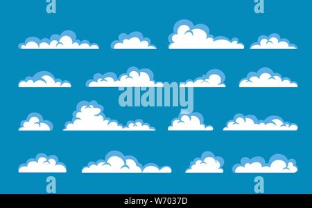 Cloud. Abstrakte weißen bewölkt auf blauem Hintergrund isoliert. Vector Illustration. Stock Vektor