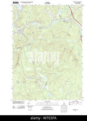 USGS TOPO Karte New-Hampshire NH Bristol 20120608 TM Wiederherstellung Stockfoto