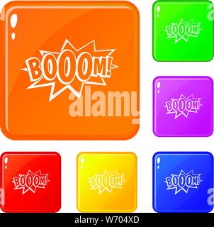 Ausleger, Explosion bubble Icons Set Vector Farbe Stock Vektor