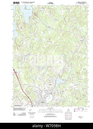 USGS TOPO Karte New-Hampshire NH Derry 20120517 TM Wiederherstellung Stockfoto