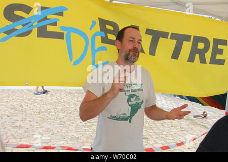 Rainbow Warrior III von Greenpeace Flaggschiff entschieden, La Rochelle als eine der beiden Skalen auf der atlantischen Küste: An: Planet von globalen Warnung speichern Stockfoto