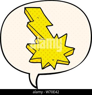 Cartoon Blitzschlag mit Sprechblasen im Comic Stil Stock Vektor