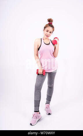 Portrait von Fitness sport Mädchen in Mode Sportbekleidung. healthcare Konzept Stockfoto