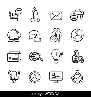 Vector Icons Set von Seo und Marketing. Stock Vektor