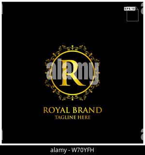 Royal Logo Design Luxus und elegantes Konzept Vektor Stock Vektor