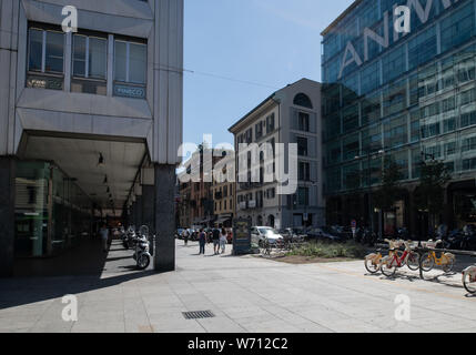 Mailand, Italien - 30. Juni 2019: Blick auf Moscova, Piazza Stockfoto