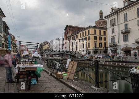 Mailand, Italien - 30. Juni 2019: Ansicht der Navigli Stockfoto