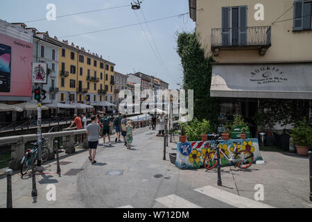 Mailand, Italien - 30. Juni 2019: Ansicht der Navigli Stockfoto