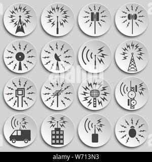 Antennen ähnliche Symbole auf dem Hintergrund für Grafik- und Webdesign. Einfache Abbildung. Internet Konzept Symbol für Website Taste oder mobile App. Stock Vektor