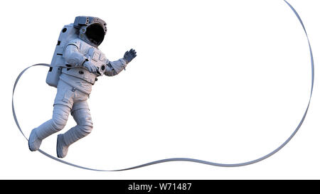 Astronaut durchführen, auf weißem Hintergrund Stockfoto