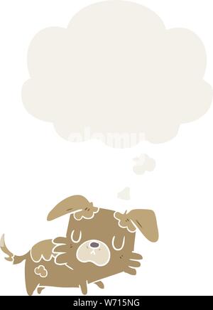 Cartoon Hund mit dachte Blase im Retro Stil Stock Vektor