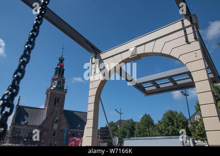 Käsemarkt Quadrate an alten Städten in Gouda, Alkmaar und Emmen, niederländische Städte berühmt für dort Käse Stockfoto