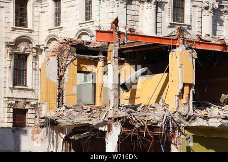 Haus Abriss, Reste von Mauern und Ruinen eines abgerissenen Haus, München, Bayern, Deutschland, Europa Stockfoto