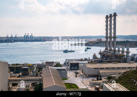 Stadt Marsaxlokk Malta, 21. Juli 2019. Delimara power station Marsaxlokk Stadt Malta Stockfoto