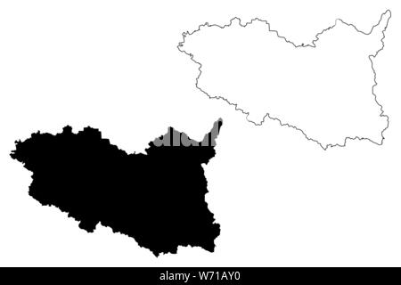 Region Pardubice (Böhmische Länder, Tschechien, Regionen der Tschechischen Republik) Karte Vektor-illustration, kritzeln Skizze Pardubice Karte Stock Vektor