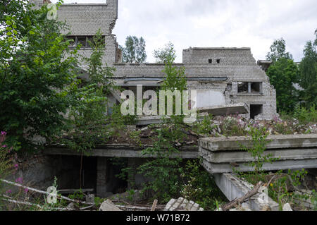 Die Ergebnisse der Katastrophe von Tschernobyl. Die verlassenen Kinder der Schule in der Region um Tschernobyl. Tagsüber Foto. Stockfoto