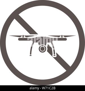 Die Drohnen nicht erlaubt, Drone verbot Zeichen oder Symbol Vektor illustration Stock Vektor