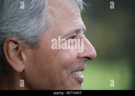 Münster, Deutschland. 03 Aug, 2019. firo: 03.08.2019 Fußball, 2019/2020 DFL Supercup Finale BVB Borussia Dortmund - Bayern Muenchen 2:0 Trainer Lucien Favre, Porträt | Quelle: dpa/Alamy leben Nachrichten Stockfoto