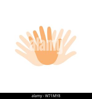 Hand wave hi Winken oder Hallo Geste flachbild Vektor Symbol für Anwendungen und Websites. Gruß unterzeichnen. Hallo Symbol. Stock Vektor