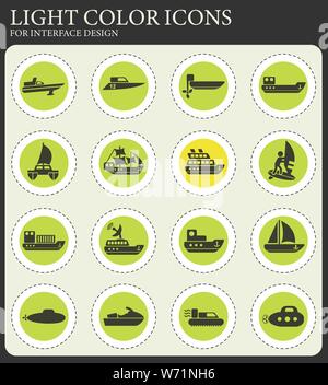 Wasser Transport Web Icons für User Interfacedesign Stock Vektor