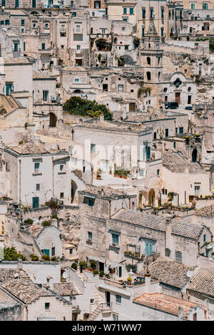 Matera, der Europäischen Kulturhauptstadt 2019, Basilicata, Italien. Sasso Barisano Stockfoto