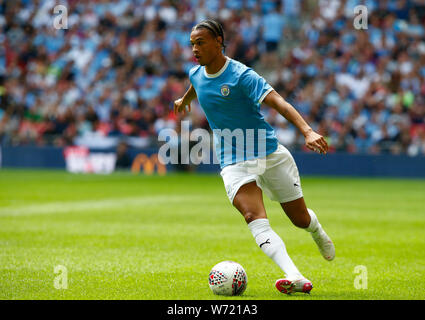 London, Großbritannien. 04 Aug, 2019. LONDON, ENGLAND. AUGUST 04: Manchester City Leroy Sane während der FA Community Shield zwischen Liverpool und Manchester City im Wembley Stadium am August 04, 2019 in London, England. Credit: Aktion Foto Sport/Alamy leben Nachrichten Stockfoto