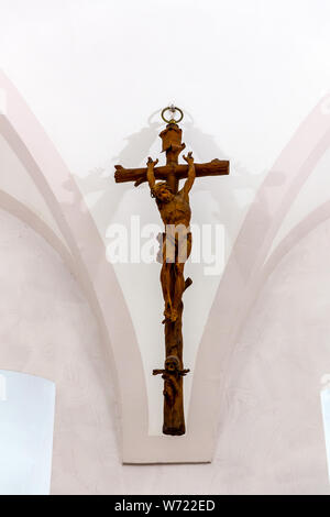 Alte Holz- Kreuzigung in Museum, Europa Stockfoto