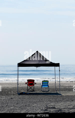 Cabanas am Strand in Sea Isle City, New Jersey, USA Stockfoto