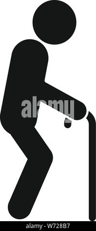 Senior man walking stick Symbol. Einfache Abbildung: älterer Mann walking stick Vektor Symbol für Web Design auf weißem Hintergrund Stock Vektor