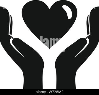 Herz in der Hand Symbol. Einfache Abbildung: Herz in Händen vektor Symbol für Web Design auf weißem Hintergrund Stock Vektor